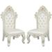 ZHENMIAO XINLEI TRADING INC Tufted Queen Anne Back Side Chair in White Wood/Upholstered in Brown/White | 57 H in | Wayfair PPR168USK825WEFD0