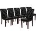 ZHENMIAO XINLEI TRADING INC Tufted Parsons Chair in Black Leathersoft Faux Leather/Upholstered in Brown | 39 H x 18.5 W x 27.5 D in | Wayfair