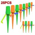 25 Pack Self Watering Spikes Plant Self Watering Devices Drip Irrigation Plant Sprinkler with Slow Release Control Valve Switch Self Watering Drip Devices Suitable for All Bottles