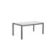 Pangea Home David 71 Modern Aluminum Patio Dining Table in Brush Frame/White