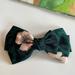 Anthropologie Accessories | Anthropologie Green Floral Bow Barrette | Color: Green/Pink | Size: Os