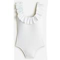 J. Crew Swim | J. Crew Women's Swim J Crew Ruffle Scoopback One Piece Swimsuit | Color: White | Size: 2