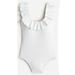 J. Crew Swim | J. Crew Women's Swim J Crew Ruffle Scoopback One Piece Swimsuit | Color: White | Size: 2