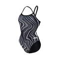 Arena Women's Arena Women's WOMEN S SWIMSUIT CHALLENGE BACK MARBLED, Black-black Multi, 38 UK