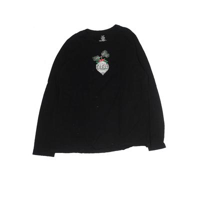 BCTC Apparel Long Sleeve T-Shirt: Black Print Tops - Kids Girl's Size 20