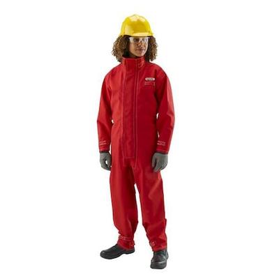 ANSELL 66-667 6667x Coveralls, Polyester, 31 in Inseam, Red