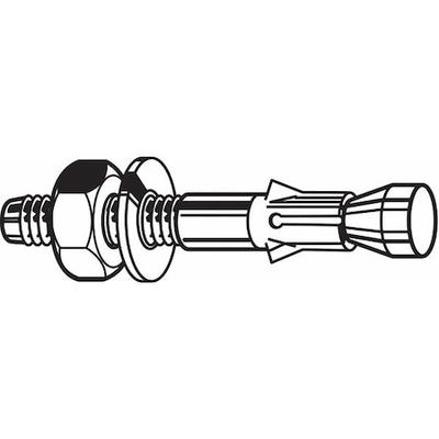 ZORO SELECT U70411.025.0325 Wedge Anchor, 1/4" Dia., 3-1/4" L, Carbon Steel