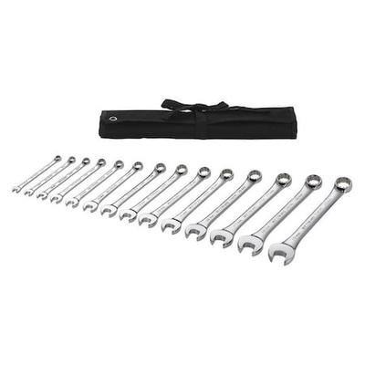 WESTWARD 54DF99 Combination Wrench Set,14 Pieces,12 Pts