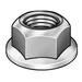 ZORO SELECT 3HDX5 Serrated Lock Nut, 7/16"-14, Steel, Grade A, Zinc Plated,