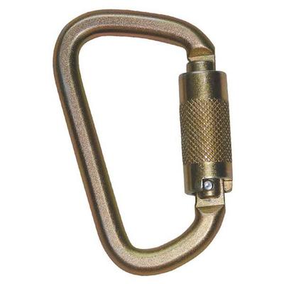FALLTECH 8445 Carabiner, Double-Locking Gate, Offset-D, 3 1/4 in Length, 7/8 in
