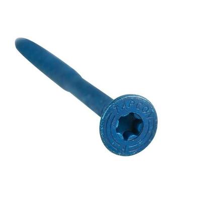 TAPCON 3197407V2 Tapcon Masonry Screw, 1/4" Dia., Flat, 5 in L, Steel Blue