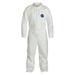 DUPONT TY120SWH2X0025NF Collared Disposable Coveralls, 25 PK, White, Tyvek(R)