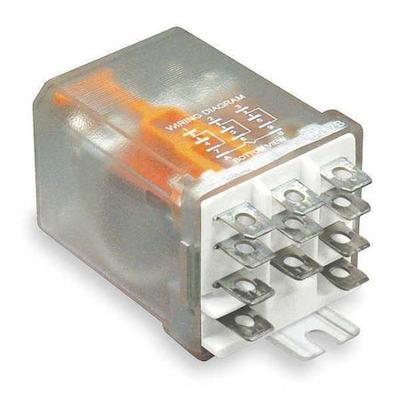 DAYTON 1EGF7 Side Flange, Enclosed Power Relay, Square, 10 A, 11, Tab