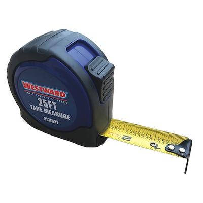 WESTWARD 55MN52 Tape Measure,25 ft. L Blade,Steel