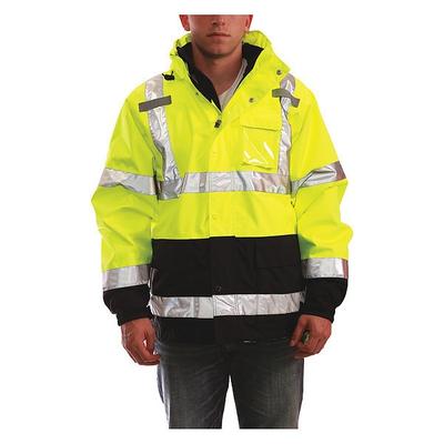 TINGLEY J24172 Icon Rain Jacket, Class 3, Type P, Ylw/Green, 3XL