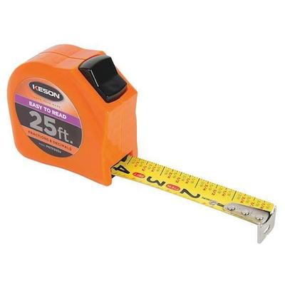 KESON PGTFD25V 25 ft Tape Measures, 1 in Blade