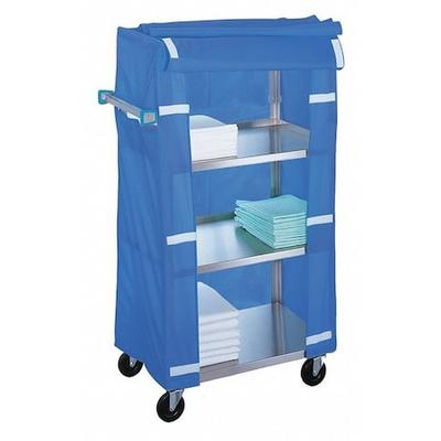 LAKESIDE 332 Stainless Steel 4-Shelf Linen Cart w/Cover, 300 lb Capacity