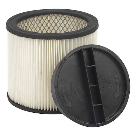 SHOP-VAC 9030433 Vacuum Filter, Fits Shop-Vac Vacuum Brand, Std, 8 in, Wet/Dry,
