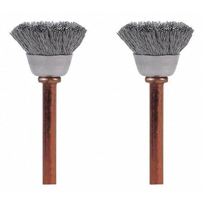 DREMEL 531-02 SS Brush,1/2in. dia.,1-3/4in. L,PK2