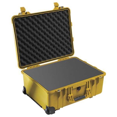 PELICAN 1560 Yellow Protective Case, 22.07"L x 17.92"W x 10.42"D