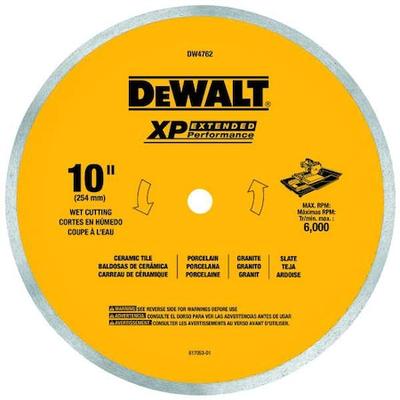 DEWALT DW4762 10" x .060" Porcelain Tile Blade Wet