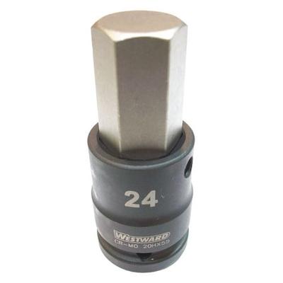 WESTWARD 20HX55 WESTWARD 3/4 in Drive Impact Socket Bit Standard Socket, Black