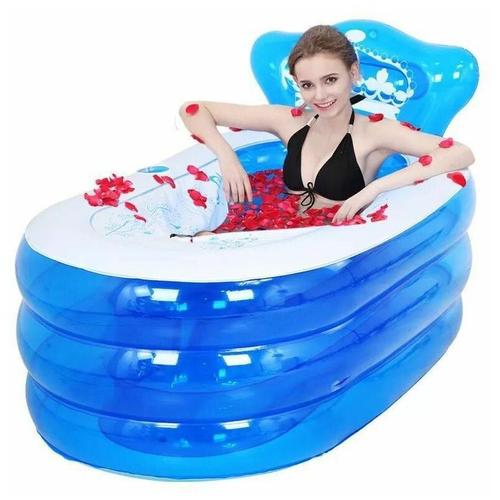 Grid Cool - 130 x 70 x 70 cm Zusammenklappbare aufblasbare PVC-Badewanne für Erwachsene