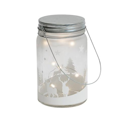 PureDay LED-Deko-Glasdosen-Set, 2-tlg., Winterland Lampen & Licht