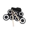 Electronic Drum Set Foldable Roll Up Drum with 7 Drum Practise Pads 2 Foot Drum Pedals 2 Drum Sticks Headphone for Kids Children 1