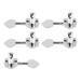 5Pcs Guitar Accessory Vintage Open Tuning Keys Pegs Machine Heads Tuners Black 1L4R for 5 Strings Bass Silver