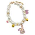 Pet pearl collar 1 piece pearl crystal dog necklace with adjustable cat necklace collar