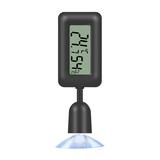 Alloet Reptile Thermometer Hygrometer Digital Meter for Terrarium Tank (Black)