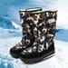 Winter Women s Snow Boots Platform Thick Plush Waterproof Motorcycle Boots Warm Mid-Calf Shoes