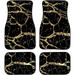 FKELYI Golden Marble Stripes Car Floor Mats Set of 4 Packs for Women Men Four Seasons Car Floor Mat Clips Non-Slip Carpet Rubber Backing Automotive Floor Mats & Cargo Liners Universal Fit