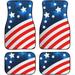 FKELYI 4pcs American Flag Car Floor Mat Decor Accessories for Women Men Patriotic Theme All Weather Car Rubber Backing Rug Floor Mat Auto Interior Floor Mat for Almost Cars