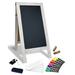 Magnetic A-Frame Chalkboard Sign Extra Large 20 x 40 Standing Chalkboard Easel Deluxe Set with Multiple Accessories Outdoor Sidewalk Sandwich Board Sign by Better Office Products (Whitewash)