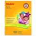 Kodak 8.5â€� x 11â€� Photo Paper â€“ Gloss - 100 Sheets/Pack