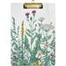 KXMDXA Colorful Floral Herbs Flowers Clipboard Hardboard Wood Nursing Clip Board and Pull for Standard A4 Letter 13x9 inches