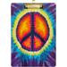 FMSHPON Peace Sign Tie Dye Watercolor Clipboard Hardboard Wood Nursing Clip Board and Pull for Standard A4 Letter 13x9 inches