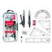 Maped Study Geometry 10 Piece Set Includes 2 Metal Study Compasses 2 Triangles 6 Ruler 4 Protractor Pencil for Compass Pencil Sharpener Eraser Lead Refill (897010)