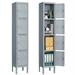 MIIIKO 4-Tier Metal Locker Steel Employees Lockers for Office Metal Storage Locker Cabinet with Louvers 4 Door Locker for Employee Gym Home School