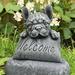 French-Bulldog Welcome on a Plinth Home or Garden Accessories Garden Decor Outdoor Decoration