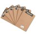 Universal-1PK Hardboard Clipboard With Low-Profile Clip 0.5 Clip Capacity Holds 5 X 8 Sheets Brown 6/Pack