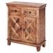 Loon Peak® Rustic X Small Wood Carved Sideboard Accent Cabinet Wood in Black/Brown | 40 H x 36 W x 16 D in | Wayfair