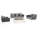 Ergode Stance 4 Piece Outdoor Patio Aluminum Sectional Sofa Set - White Gray