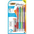 BIC Velocity Original Mechanical Pencil (0.9 mm) Black For Smooth Dark Writing Durable Eraser 4-Count