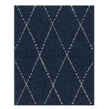 GAD Premium Indoor/Outdoor Drew Diamond Geometric Pattern Area Rug (2 7 x 3 3 Mat) Navy Blue/White Diamond Pattern Indoor/Outdoor Rug - Stain/Fade Resistant Rug for Porch High Traffic Deck Patio