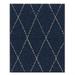 GAD Premium Indoor/Outdoor Drew Diamond Geometric Pattern Area Rug (2 7 x 3 3 Mat) Navy Blue/White Diamond Pattern Indoor/Outdoor Rug - Stain/Fade Resistant Rug for Porch High Traffic Deck Patio