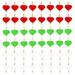 NUOLUX 150pcs 3cm Decorative Paper Clips Colorful Wooden Craft Clamp Love Shaped Photo Holder for Home Party (Red Green and White)