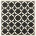 SAFAVIEH Courtyard Amanda Geometric Indoor/Outdoor Area Rug 7 10 x 7 10 Square Black/Beige